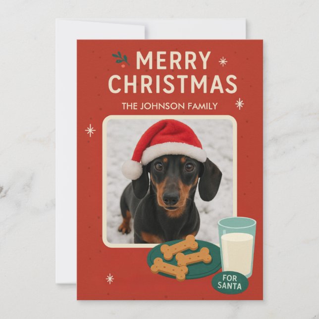 Hunde-Weihnachtsplätzchen-Weihnachtskarte  Feiertagskarte (Vorderseite)