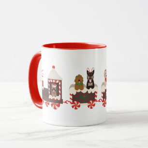 Hunde Weihnachtszug Tasse