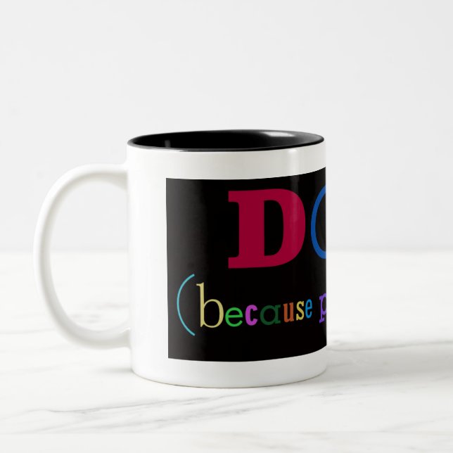 HUNDE. (weil Leute sind zum Kotzen), Kaffee-Tasse Zweifarbige Tasse (Links)