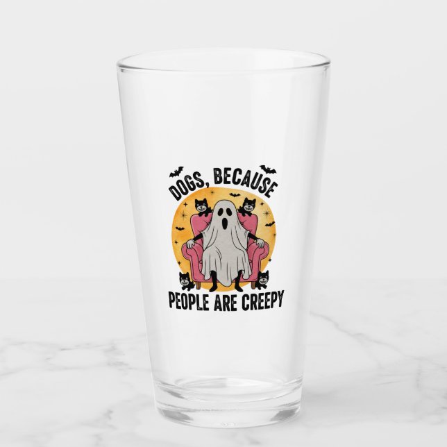 Hunde, weil Menschen gruselig sind Glas (Vorderseite)