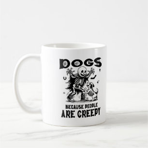 Hunde, weil Menschen gruselig sind, spooky season Kaffeetasse