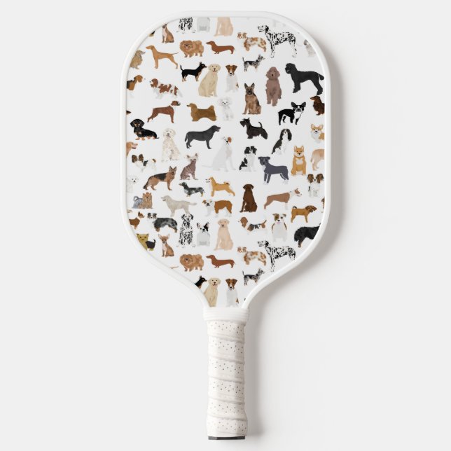 Hunde weiß pickleball schläger (Vorderseite)