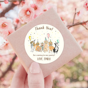 Hunde Welpe Geburtstagsparty Runder Aufkleber