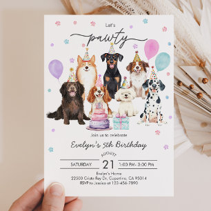 Hunde Welpe Pawty Geburtstagseinladung Einladung