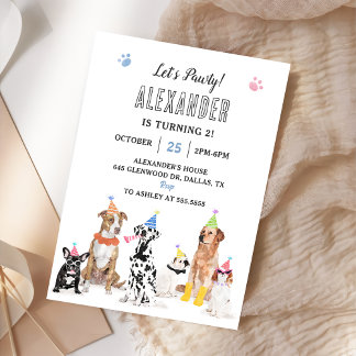 Hunde Welpe, Pawty Geburtstagsparty Einladung