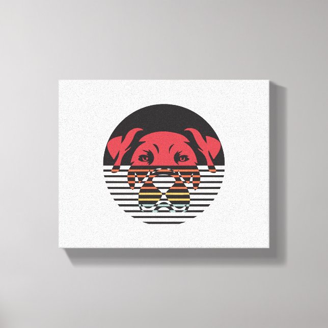 Hunde Welpe Shirt I Liebe Hunde Pfoten Herz Niedli Leinwanddruck (Vorderseite)