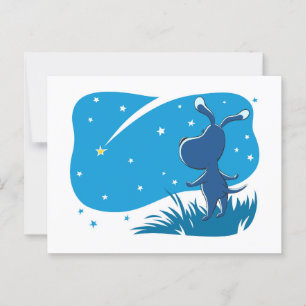 Hunde Welpe Shooting Star Night Blue Starry Sky Postkarte