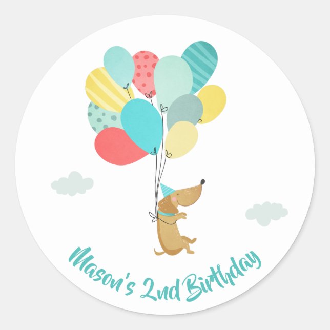 Hunde Welpen Umschlag Aufkleber Aufkleber Paw-ty B (Vorderseite)