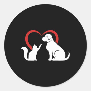 Hunde Welpen und Ba Runder Aufkleber
