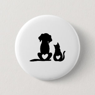 Hunde Welpen und Baby Hund und Katze Lover Button
