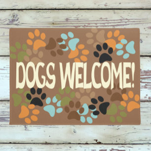 Hunde Willkommen bei Pawprint Design Fußmatte