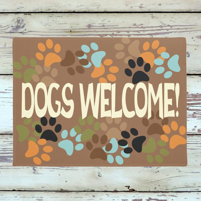 Hunde Willkommen bei Pawprint Design Fußmatte (Von Creator hochgeladen)