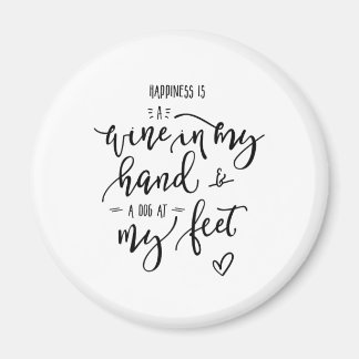 Hunde Wine Liebe Glücksquote Funky Hand Lettered Magnet