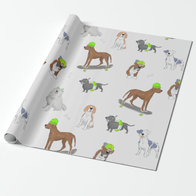 Hunde-Wrapping-Papier Geschenkpapier (Ungerollt)