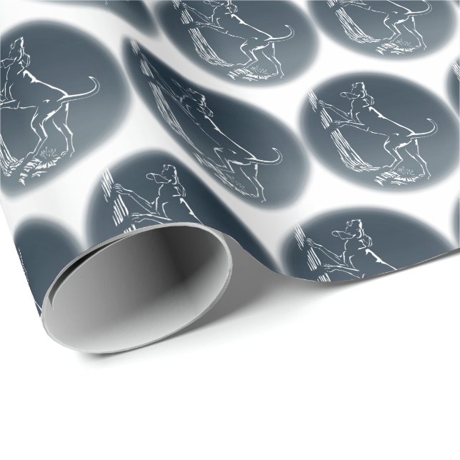 Hunde Wrapping Papier Jagd Hunde Geschenkpapier (Rolleneckpunkt)