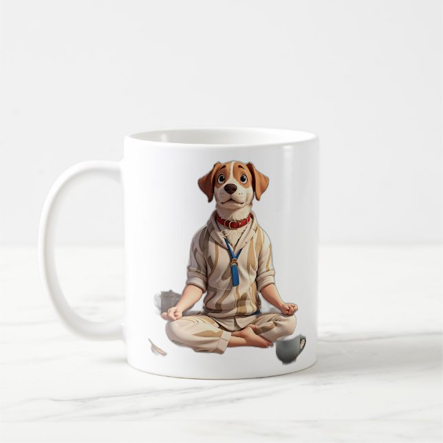 Hunde Yoga-Kaffee Kaffeetasse (Links)