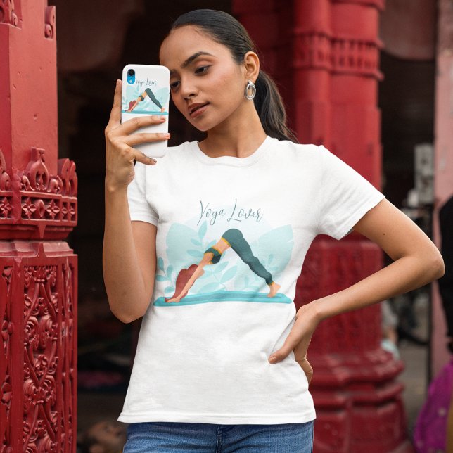 Hunde-Yoga-Pose nach unten - Minimalistisches, kun T-Shirt (Von Creator hochgeladen)