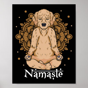 Hunde-Yoga-Shirt Lustige Hunde Liebhaber Namaste Y Poster