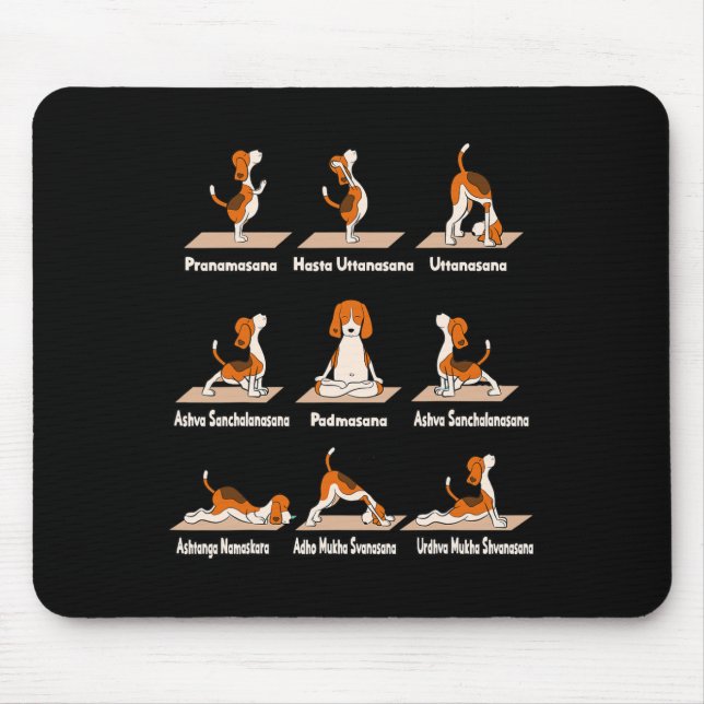 Hunde Yoga - Übungen Posen Lance Meditativ Spaß  Mousepad (Vorne)