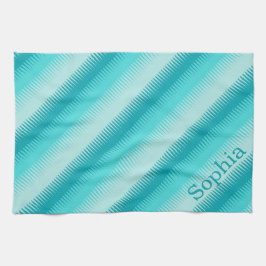 Hunde Zahn Aqua aquamarin blaugrüne Muster individ Geschirrtuch