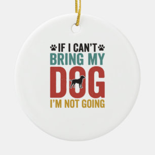 Hunde-Zitat Vintage-Vektor Wenn ich meinen Hund ni Keramik Ornament