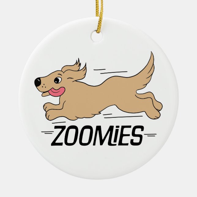 Hunde Zoomies Keramik Ornament (Vorne)