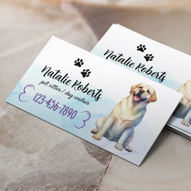 Hunde zu Fuß und Haustiere Sitter Happy Labrador W Visitenkarte (Von Creator hochgeladen)