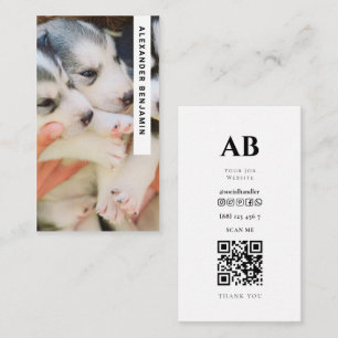 Hunde Züchter & Groomer Foto QR Code Business Card Visitenkarte