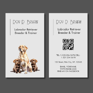 Hunde Züchter Trainer Labrador Retriever QR Code Visitenkarte