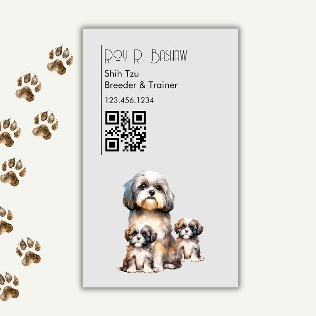 Hunde Züchter Trainer Shih Tzu Pet QR Code Canine Magnetische Visitenkarte (Von Creator hochgeladen)