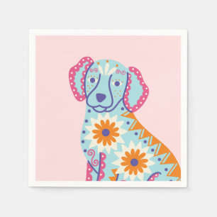 Hunde Zucker Schädeltag der toten rosa Neapel Serviette