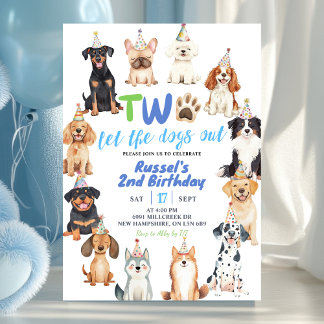 Hunde zweiter Geburtstag Einladung