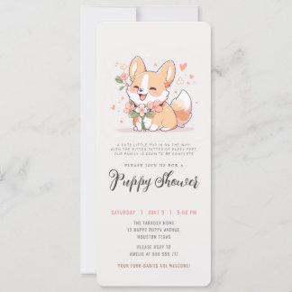 Hundeadoptionsparty Corgi-Welpen-Einweihungsparty Einladung