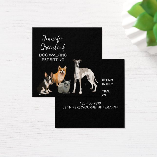 Hundeausführ-Service Visitenkarte (Schreibtisch)
