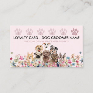 Hundeausführer-Groaner-Treue   Pink Pet Rewards Visitenkarte