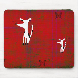 Hundebaby Liebe rote Schmetterling Distressed Mous Mousepad