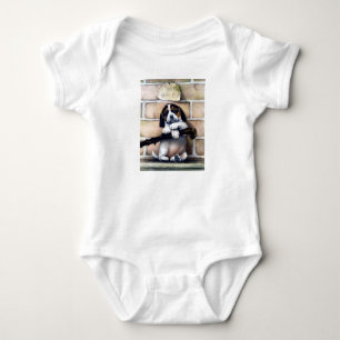 Hundebaby zu verkaufen süße vintage Illustration Baby Strampler