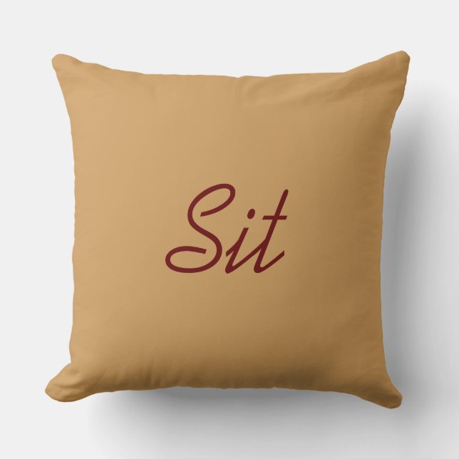 Hundebefehls-Kissen sitzen Kissen (Vorderseite)