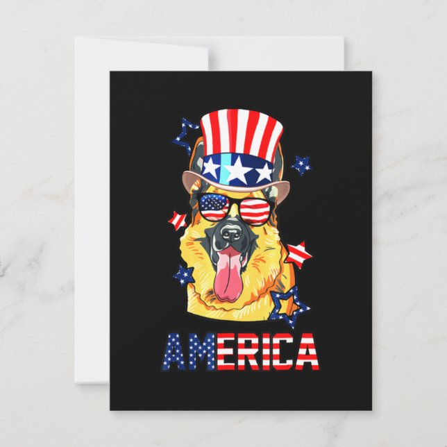 Hundebesitzer des Deutschen Schäferhundes 4. Juli Dankeskarte (Vorderseite)