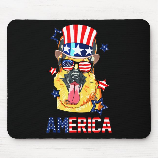 Hundebesitzer des Deutschen Schäferhundes 4. Juli Mousepad (Vorne)