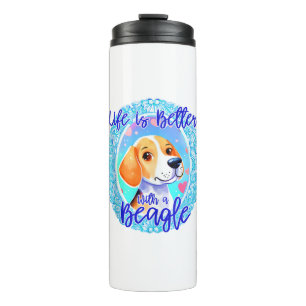 Hundebesitzer Hund Hündin Mama Beagle niedliche Fr Thermosbecher