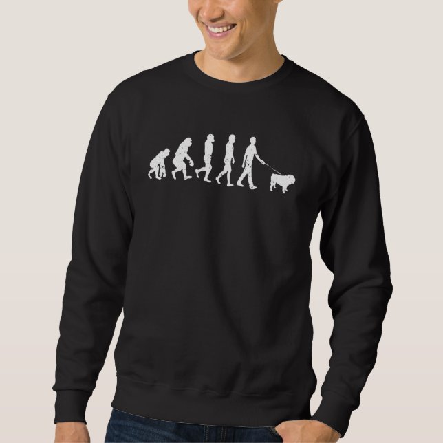 Hundebesitzer Hunde Rasse Evolution English Bulldo Sweatshirt (Vorderseite)