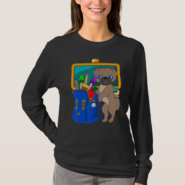 Hundebesitzer Süße Tier Haustier Dog School Mops T-Shirt (Vorderseite)