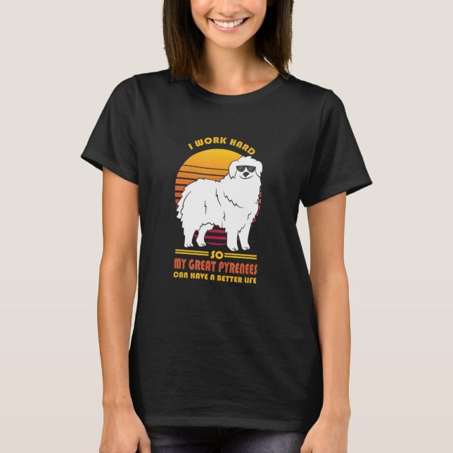 Hundebesitzer Vintag Retro Coole Pyrenäen T-Shirt (Vorderseite)