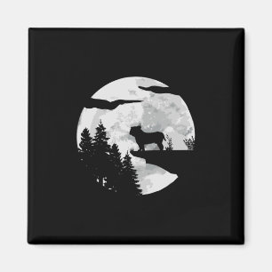 Hundebesitzer Vollmond nachts - Hundebulldog Magnet