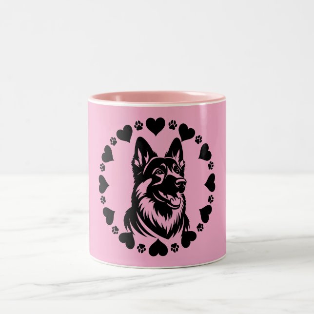 Hundebesitzer Zweifarbige Tasse (Mittel)