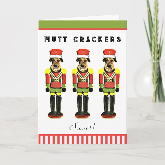 Hundebontage Feiertagskarte (Vorderseite)