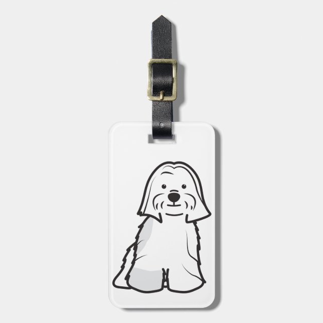 HundeCartoon Lhasas Apso Gepäckanhänger (Vorderseite vertikal)