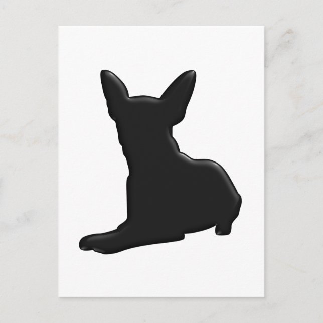 Hundechihuahua-Silhouette Postkarte (Vorderseite)