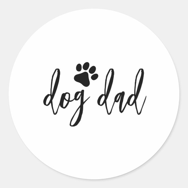Hundedaddy Runder Aufkleber (Vorderseite)